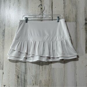 Lucky in Love White Scalloped Layered Skort Mini Tennis PickleBall Skirt Large
